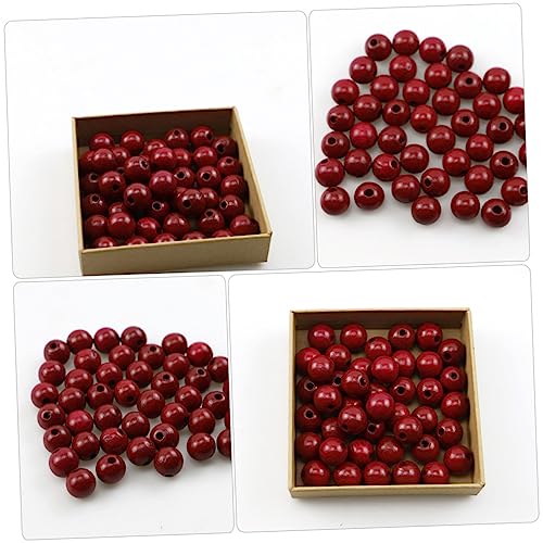 Tofficu 400 Pcs Solid Wood Beading DIY Jewelry Beads Natural Wood Beads Wood Loose Beads Macrame Making Beads DIY Loose Beads Unfinished Wood Beads Tofficu