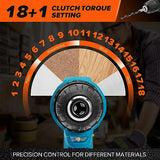 Saker Cordless Drill Set, 20V Electric Drill with Drill/Screwdriver Bits, 3/8-Inch Keyless Chuck, 2 Variable Speeds, 18+1 Torque Setting Battery Saker