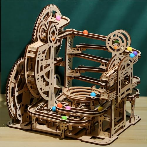 bennama 3D Wooden Puzzles Marble Run Set - Space Labyrinth Mechanical Model Kits with Motor, Brainteaser and Puzzle for Christmas/Birthday,Gifts for - WoodArtSupply