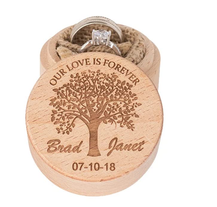 Personalized Wedding Ring Box, Wooden Ring Box, Ring Bearer Box, Wedding Ring Holder, Custom Ring Box, Engagement Ring Box WoodArtSupply