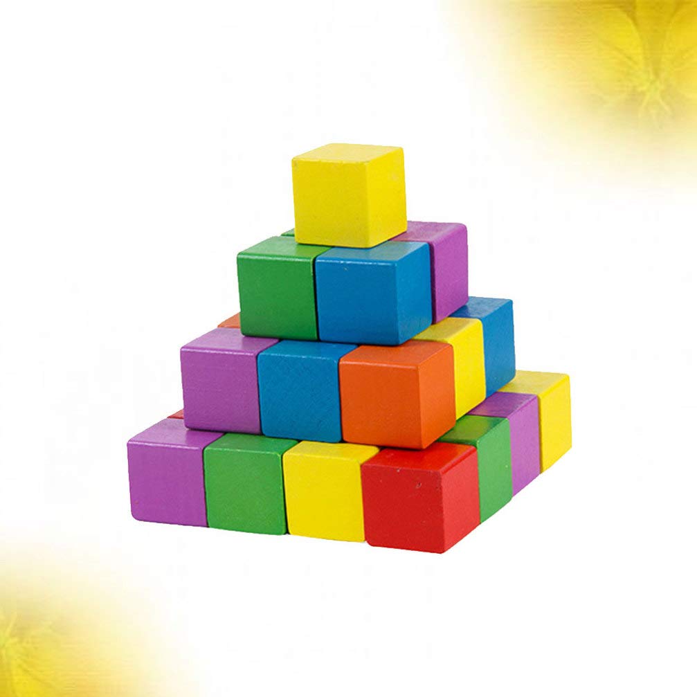 50pcs Blank Cubes unpainted Wood Blocks Wood Cube Unfinished Blocks Craft Cubes DIY Wood Blocks Wood Craft Block Square Blocks Unfinished Blank Child SUPVOX