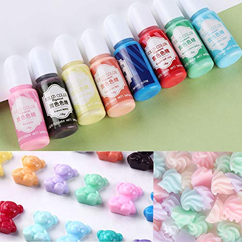 Miraclekoo 18 Colors Epoxy UV Resin Pigment Opaque Liquid Epoxy UV Resin Dye Resin Colorant, 0.35oz Each Miraclekoo
