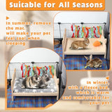 BWOGUE Large Wooden Rabbit Bed, 2 in 1 Folding Wooden Pet Bed with Removable Cushion Small Animals Bed for Rabbits Bunny Guinea Pigs Kittens Puppy BWOGUE