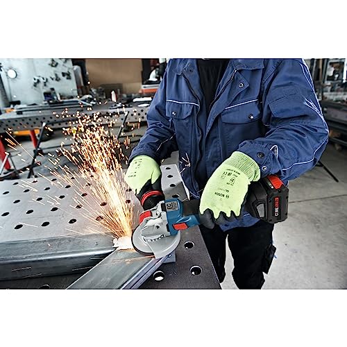 BOSCH GWX18V-50PCB14 18V X-LOCK Brushless Connected-Ready 4-1/2 In. – 5 In. Angle Grinder Kit with (1) CORE18V® 8 Ah High Power Battery,Black - WoodArtSupply