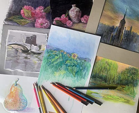 RoseArt Premium 24ct Soft Core Watercolor Pencils – Art Supplies for Drawing, Sketching, Adult Coloring in Design Storage Tin, multi (84402) RoseArt