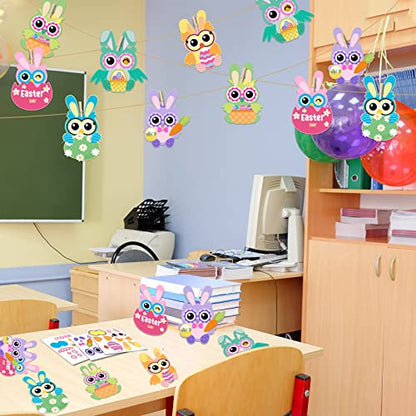 30 PCS Easter Paper Craft Kits Kids DIY Owl Art Craft Make Your Own Easter Owl Bulk Set for Home Classroom Game Activities Party - WoodArtSupply