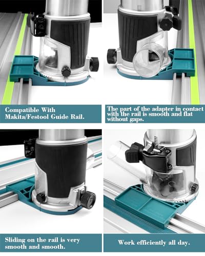 Track Saw Guide Rail Adapter For Makita/Festool Guide Compatible With Router For Makita 18V RT0701C XTR01Z-Set of 2 - WoodArtSupply