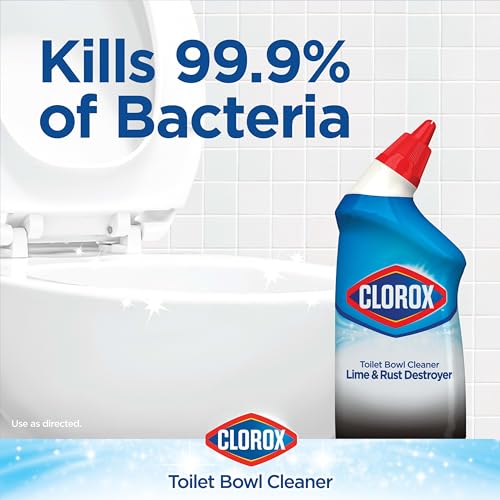 Clorox Toilet Bowl Cleaner Lime & Rust Destroyer, Automatic Toilet Bowl Cleaner, Healthcare Cleaning and Industrial Cleaning, 24 Ounces (Packaging Clorox