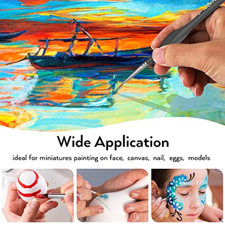 Nicpro 15 Pack Miniature Painting Set, Fine Detail Paint Brushes for Models, Acrylic Watercolor Oil, Ceramic, Shoe, Citadel, Art Figure Paint by Nicpro