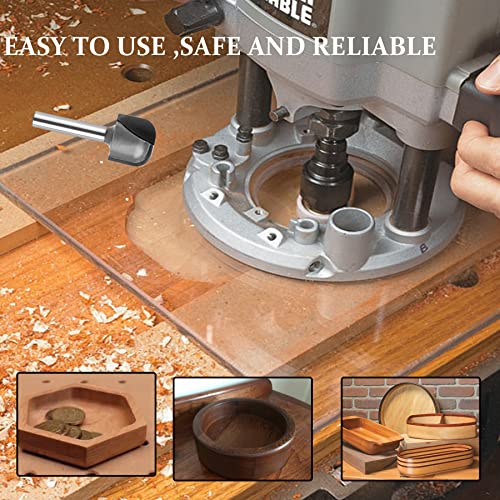 SpeTool 1/4" Shank Bowl & Tray Router Bit 3/4 Cutting Diameter Double Flute Woodworking Milling Cutter Tool SpeTool
