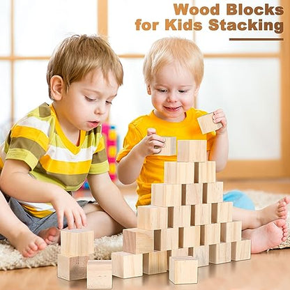 Barydat 300 Piece 1 Inch Wooden Cube Unfinished Wooden Craft Cube Natural Blank Wooden Block for Craft Wood Square Block Cube Craft Wood Craft Supply