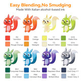 Brush Tip Alcohol Markers Set - 49 Colors Dual Tip Permanent Art Markers for Adult Coloring Artist Sketching Illustration Drawing, Alcohol Based SFAIH