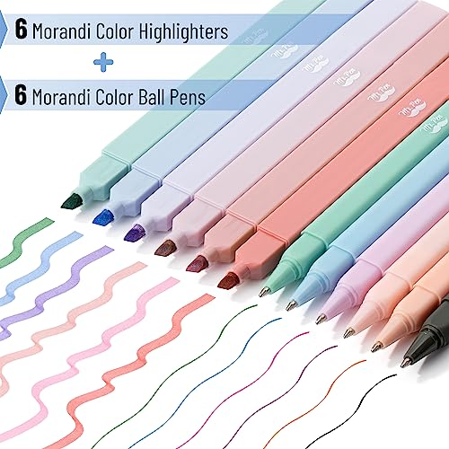 Mr. Pen- Aesthetic Highlighters and Pens No Bleed, 12 Pack, Morandi Color Bible Highlighters for Bibles, Bible Pens Mr. Pen