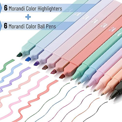 Mr. Pen- Aesthetic Highlighters and Pens No Bleed, 12 Pack, Morandi Color Bible Highlighters for Bibles, Bible Pens - WoodArtSupply