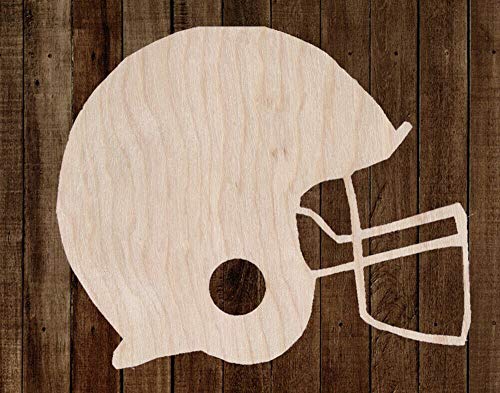 12" Football Helmet Unfinished Wood Cutout Cut Out Shapes Painting Crafts - WoodArtSupply