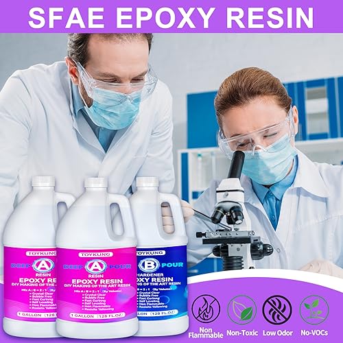 Deep Pour Epoxy Resin, 3 Gallon 2 to 4 Inch Depth Epoxy Resin Kit Crystal Clear Bubble Free High Gloss Self Leveling for River Table Top, Bar Top, Toykung