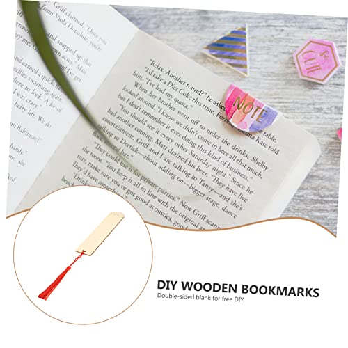 Operitacx 1 6pcs Blank Wooden Bookmark Unfinished Bookmark Unfinished Blank Tags Reading Bookmarks Wood Blank Bookmark Blank Craft Bookmark Red Gifts Operitacx