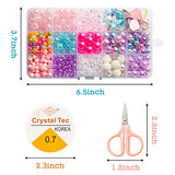 OSNIE Kids DIY Bead Jewelry Making Kit with 400+ Beads & Charms for Creative Bracelets Necklaces Rings, Children Mermaid Starfish Shell Princess OSNIE