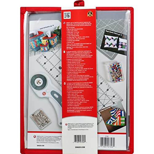 SINGER Learn to Quilt Sewing Kit for Beginners and Adults with Rotary Cutter, Cutting Mat, Acrylic Ruler, and More SINGER