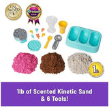 Kinetic Sand Scents, Ice Cream Treats Playset with 3 Colors of All-Natural Scented Play Sand & 6 Serving Tools, Sensory Toys, Christmas Gifts for Kinetic Sand