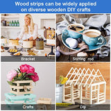 222 Pieces Wood Strips Balsa Square Wooden Dowels 1/8 Inch, 3/16 Inch, 1/4 Inch, Square Dowel Rods 12 Inch Hardwood Unfinished Wood Sticks for Crafts Piklodo