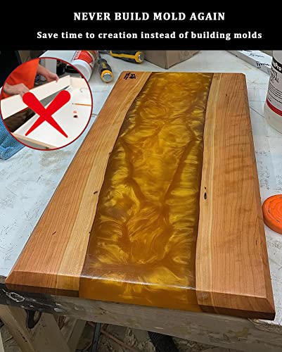 Kalinta No Seal Reusable Epoxy Mold, 39x19.5x3 Inches Large Resin Mold for River Table, Cutting Board, River Coffee Table, Resin Art, DIY Art Home