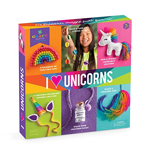 Craft-tastic — DIY Arts & Craft — I Love Unicorns Kit — 6 Amazing Unicorn-Inspired Projects! — For Ages 7+ Craft-tastic