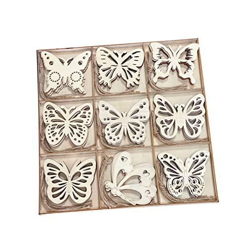 Pack of 45 Unfinished Wooden Butterfly Shaped Cutouts for DIY Crafts 3.5 Inch 5-Count Each - WoodArtSupply