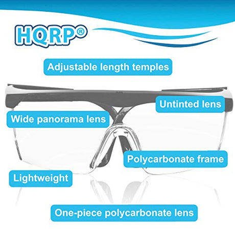 HQRP Clear Tint UV Protective Safety Goggles Glasses for Yard work, Gardening, Lawn mowing, Weed whacking, Hedge trimming, Wood working, HQRP