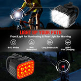 WORKPRO Bike Lights Set Ultra Bright, 8+13 Modes, Rechargeable Bicycle Light, IP65 Waterproof Bike Lights for Night Riding, 1200mAh Bike Headlight WORKPRO