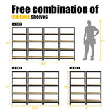 PrimeZone Storage Shelves 2 Pack 5 Tier Adjustable Garage Storage Shelving, Heavy Duty Metal Storage Utility Rack Shelf Unit for Warehouse Pantry PrimeZone