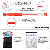 Shuttle Art Gel Pens, 32 Colors Gel Pen Set with Coloring Book for Adults Coloring Books Drawing Doodling Crafts Scrapbooking Journaling Shuttle Art
