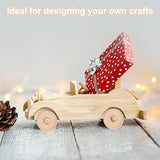 OLYCRAFT 20Pcs Wood Craft Wheels 2x0.5 Inch Unfinshed Wooden Wheels Small Wood Wheels Treaded Wooden Tools Wheel with 0.2 Inch/6mm Hole for DIY Small OLYCRAFT