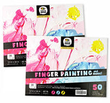 2-Pack Large Drawing Sketch Pad for Kids (12" x 16", 50 Pages Each), 60lbs /90GSM Paper Ideal for Finger Painting, Pencils, Tempera and Markers. DOODLE HOG