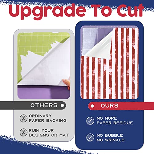 Tintnut American Flag Permanent Vinyl - 10 Sheets 12"x10", USA Flag Patriot Adhesive Vinyl, Independence Day Pattern Self Sticker Waterproof Vinyl Tintnut