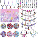 VICTLOV 126 Pieces Charm Bracelet Making Kit, DIY Craft for Girls, Unicorn/Mermaid Crafts Gifts Set for Arts and Crafts for Girls Teens Ages 8-12 VICTLOV