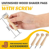 Wooden Shaker Peg Wood Screw-on Shaker Pegs 2.9 Inch Long Unfinished Wood Shaker Racks for Hanging Clothes Hats Towel and More DIY Paint Color (10 Jetec