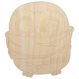 Cute Little Owl with Big Scarf Unfinished Wood Shape Piece Cutout for DIY Craft Projects - 1/4 Inch Thick - 6.25 Inch Size Sniggle Sloth