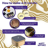 Roxy Epoxy DIY Candle Making Kit Gold - Complete Supplies Set to Make Your Own Candles - Includes 2lb Soy Wax, Candle Tins, Fragrances, Color Dyes, Roxy Epoxy