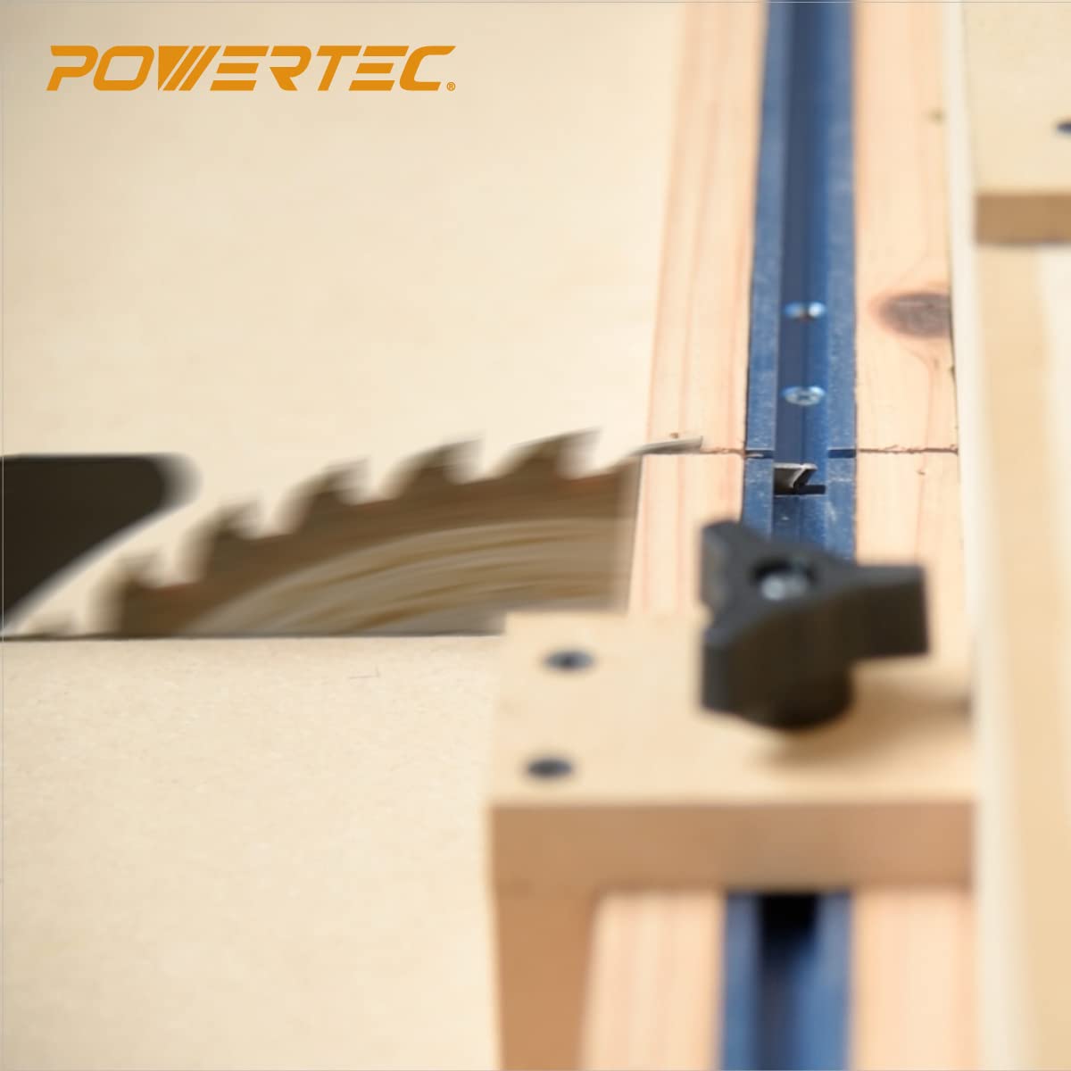 POWERTEC 71673 Table Saw Sled Kit w/T-Tracks, Miter Bars, Knob, Bolt and Screws Set POWERTEC