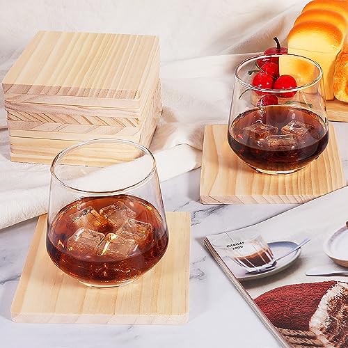 12 Pack Unfinished Wood Coasters, GOH DODD 5 Inch Wooden Coasters Crafts Blanks for DIY Drawing Painting Laser Engraving Wood Burning, Square GOH DODD