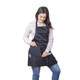 Black Full Length Clip-on Bib Apron with 5 Pockets and Zipper Pouch - Easy to Clean - Great for Servers, Cooking, Kitchen, Cleaning, Teacher, Arts & iServ