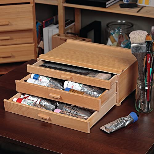HG Art Concepts Artists Storage Chests - Premium Studio Organizer for Paint Tubes, Brushes, Pecils, Markers, & More! - 3 Drawer HG Art Concepts