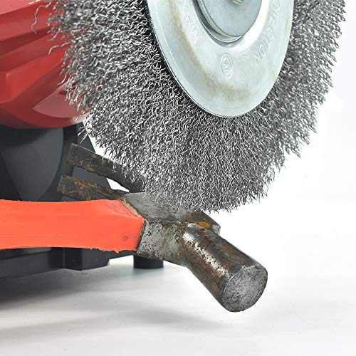 OSFTBVT 6" Bench Wire Wheel Brush | Coarse Crimped Steel Wire 0.012" with 5/8" Arbor for Bench Grinder - 1pack OSFTBVT