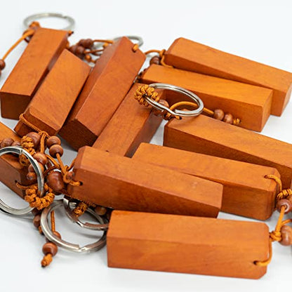 TFoRibbon Wood Engraving Blanks Keychains Blank Wooden Key Tag 20 Pack (Square Column),TFoRibbon00052