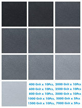 Anezus 90Pieces Sandpaper Assortment 400 to 3000 5000 7000 Grit Wet Dry Fine Sand Paper Assortment for Automotive Sanding Car Painting Wood Furniture anezus