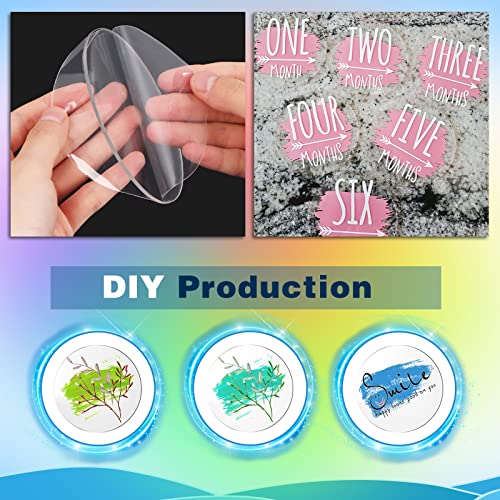 50PCS Clear Circle Acrylic, 4 Inch Acrylic Circle Blanks Round Sheet Disc for Milestone Markers, Name Cards, Cricut Cutting and Engraving, Painting Thrseely