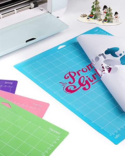 Gwybkq Cutting Mat for Cricut Maker 3/Maker/Explore 3/Air 2/Air/One 12 Pack 12x12 Variety Grip Sticky Pad Replacement Accessories for Silhouette Cricket Card Supplies Standard Light Strong Frabic