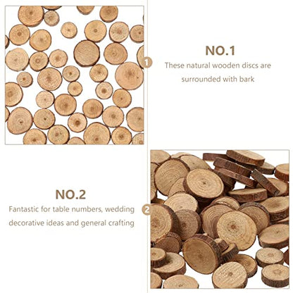 Ciieeo 40pcs Piece Wooden Ornaments to Paint Wood Cookies Wooden Crates Unfinished Wooden Circle Ornaments for Crafts Small Wood Slices for Crafts