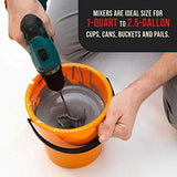 TCP Global 2 Types of Paint, Epoxy Resin, Mud Power Mixer Blade Drill Tools for Mixing Quarts to 2.5 Gallon Buckets - 14" Long, 1/4" Round and 5/16" TCP Global